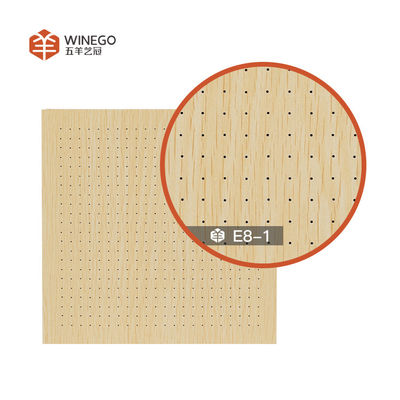 Micro geperforeerde decoratieve akoestische houten panelen geluidsdicht 12 mm 15 mm 18 mm dik