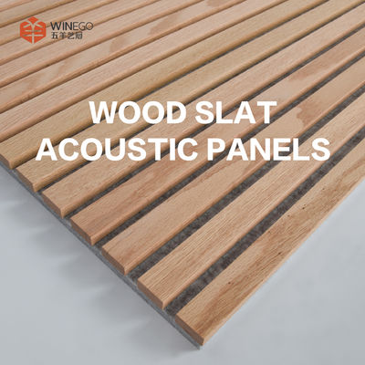 Vernis Afwerking Hout Slate akoestische wandpanelen, Hout akoestische plafondtegels 600x2400mm