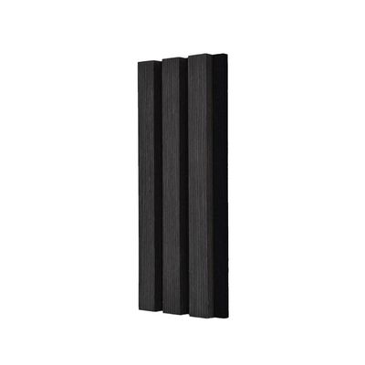 Zwarte eiken akoestische houten muurpanelen 600x2400mm 0,85 NRC geluidsopname